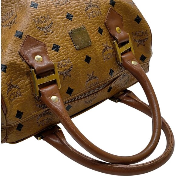 (L3) MCM Hand Bag Brown PVC - Picture 3 of 9